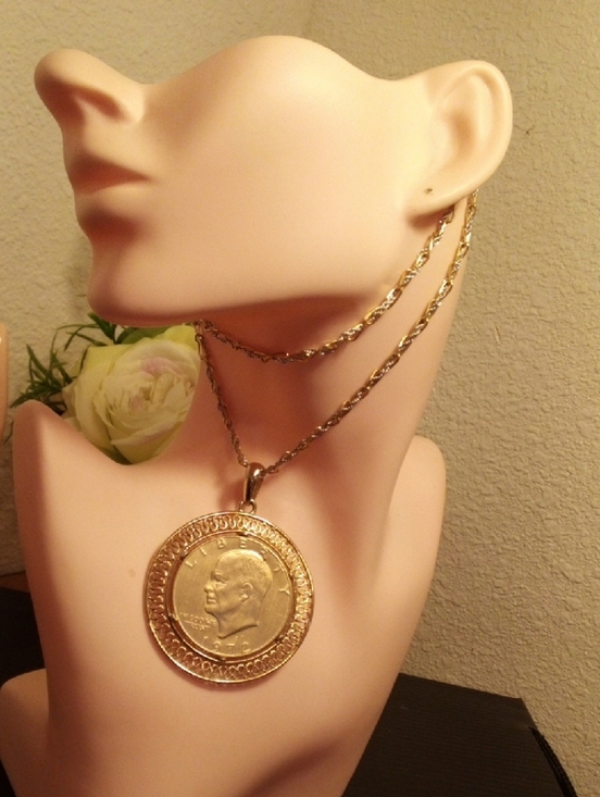 None Jewelry - Gold-Tone Coin Medallion Pendant Necklace - Women's Gold Fashion Jewelry